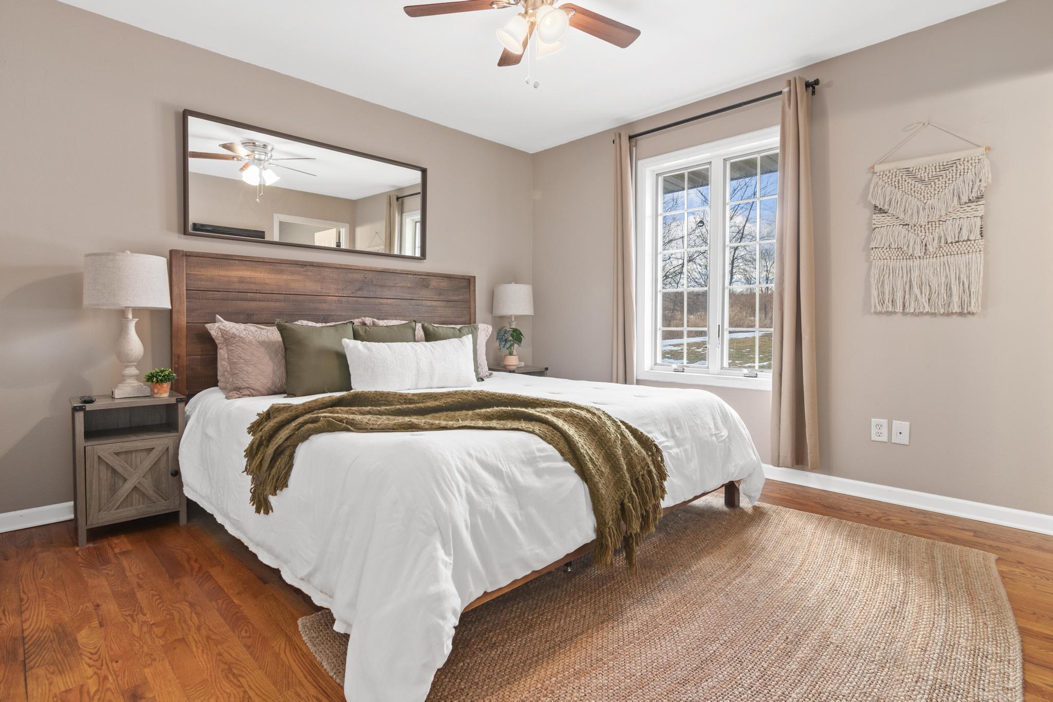 One of three main floor bedrooms