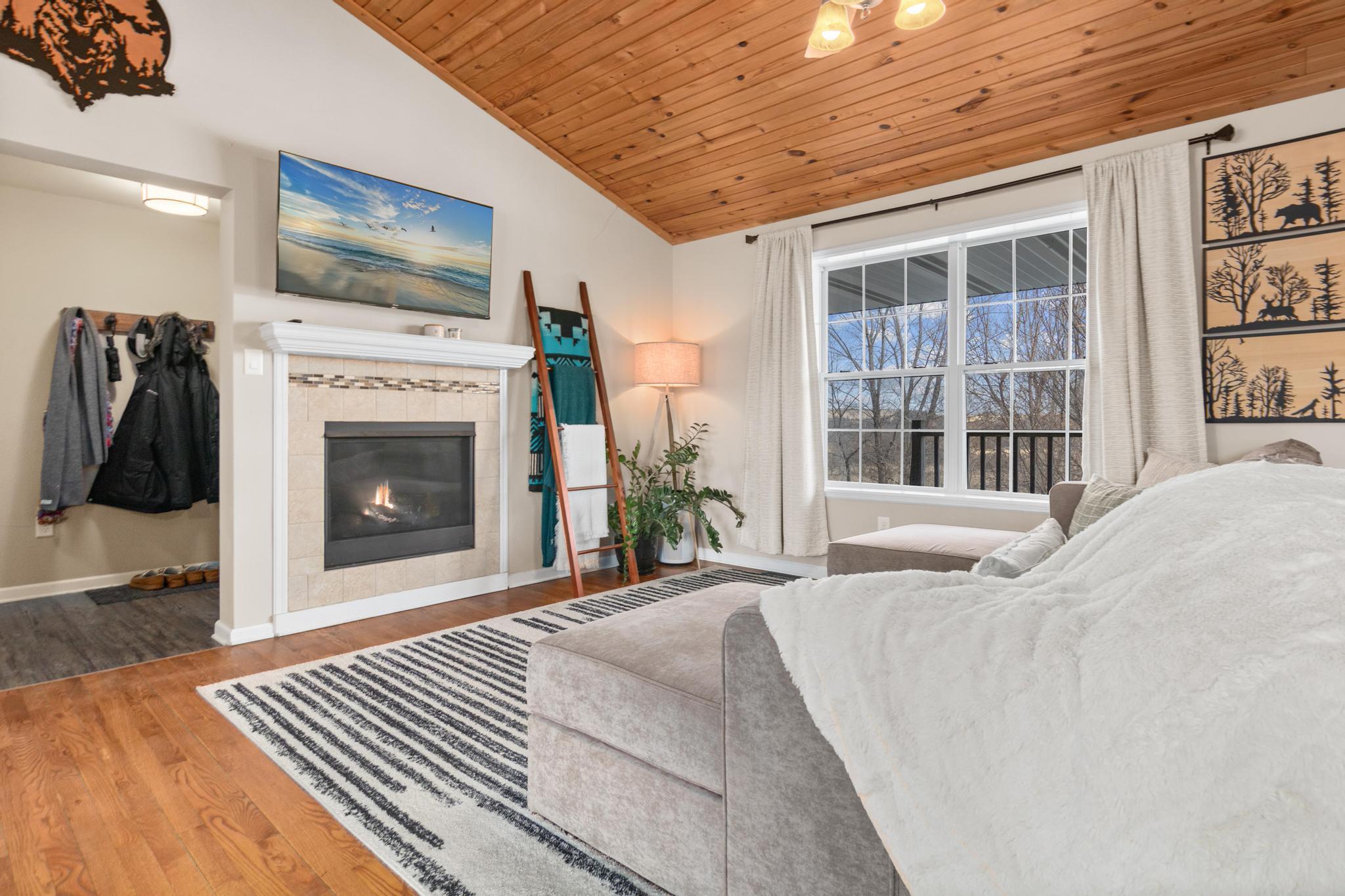 Gas fireplace for cozy nights