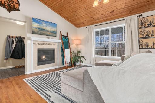 Gas fireplace for cozy nights