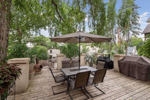 This you will love!! A private urban oasis any time of day! Deck over garage and just off the dining room.