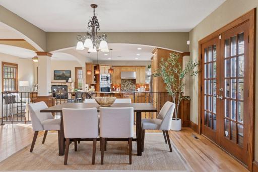 The Dining Room - Refinish oak hardwood flooring and french doors to the deck.