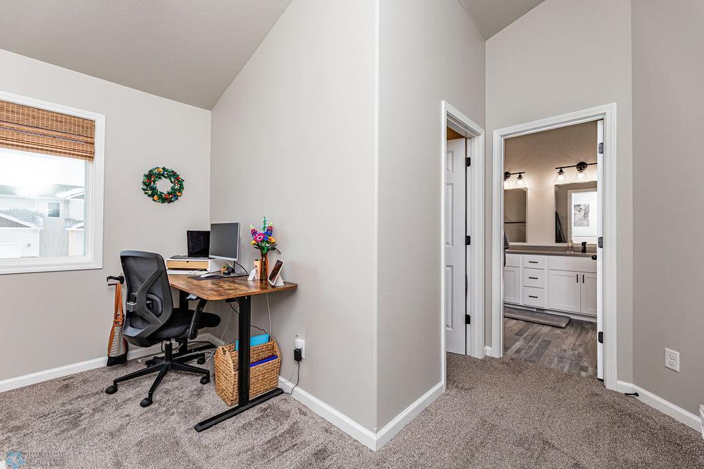 Primary bedroom offers enough room for a dresser, office area, etc.
