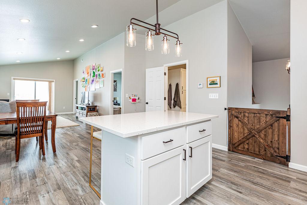 Open floorplan to dining & living