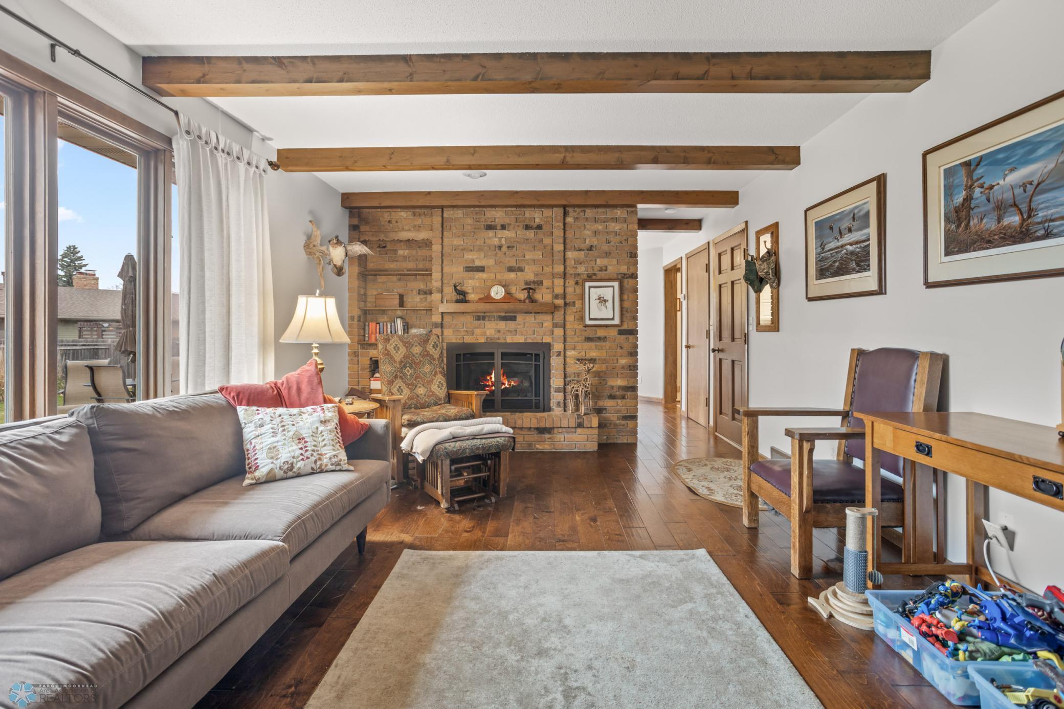 Back living room with gas fireplace