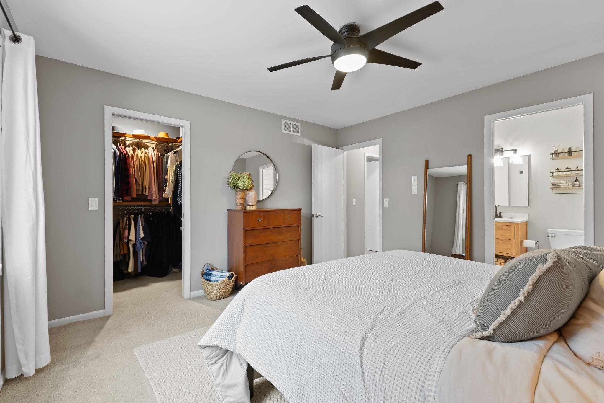 Another angle of the master bedroom showcasing the nice walk-in closet and walk-through full bathroom.