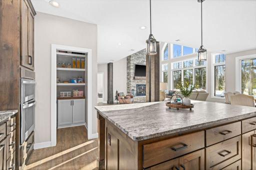 Pantry with pocket door right off the kitchen!