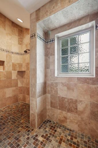 Walk in tile shower