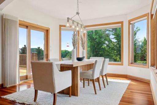 Large deck off the informal dining room space