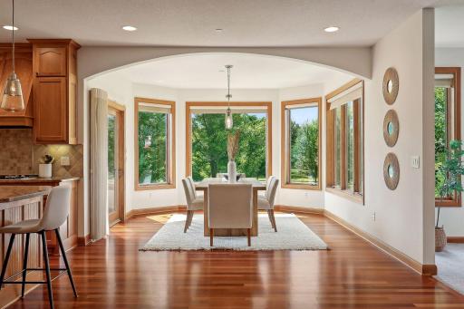 Informal dining room facing the gorgeous views