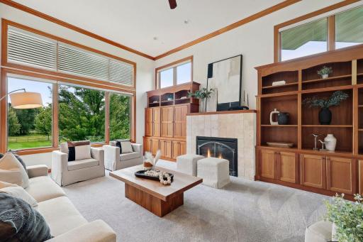 Great room has plush new carpet