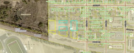 Beacon Map of the 3 total parcels-(7 pieces highlighted in blue and yellow making up the 3 PID's)