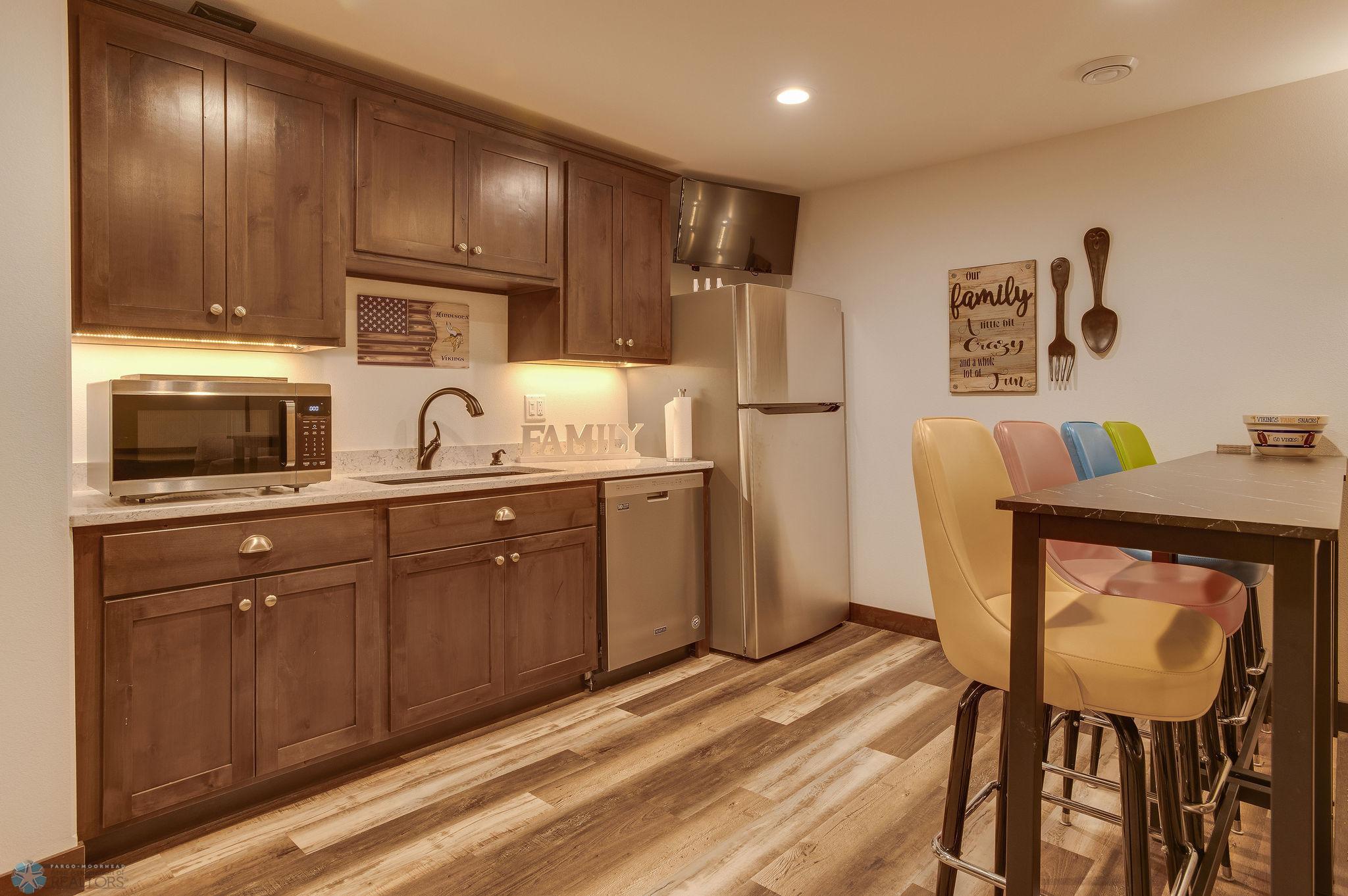 basement bar kitchen