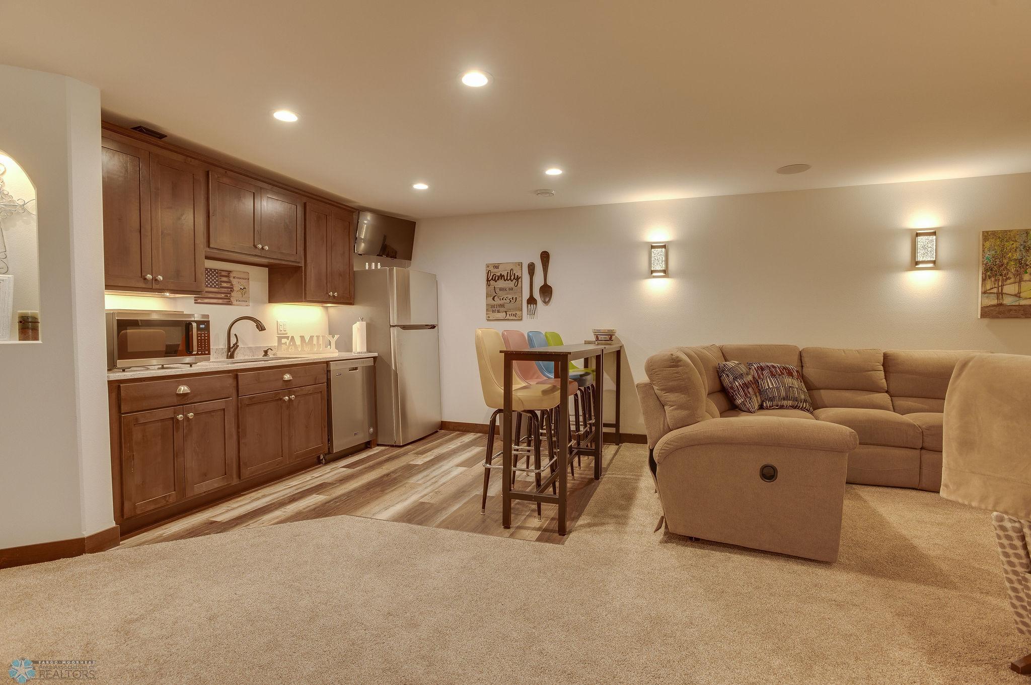 basement bar kitchen