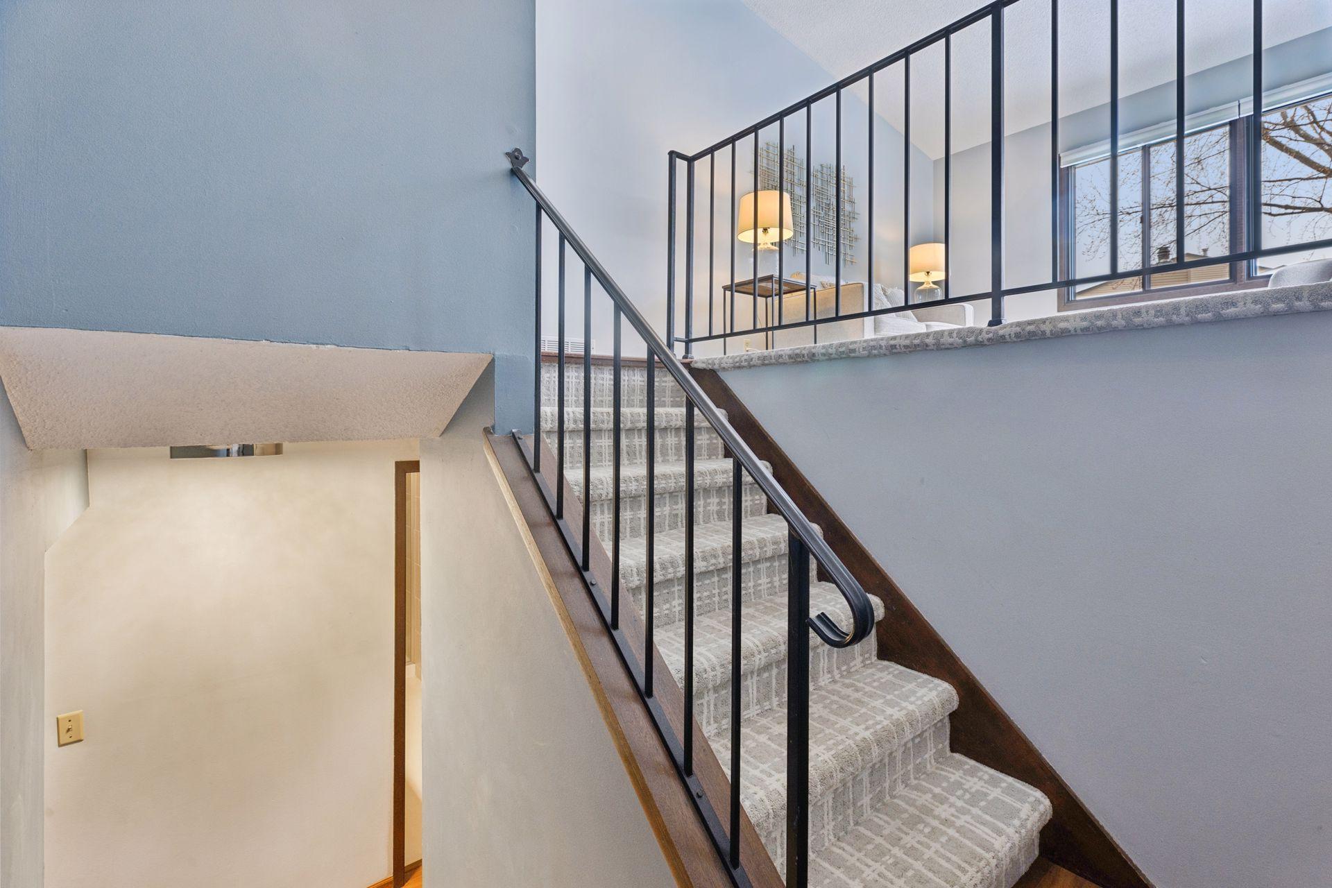 Nice separation of front entry and both levels.