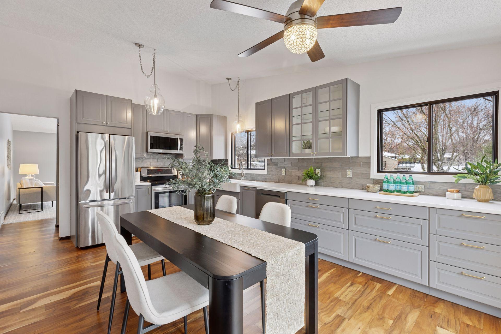 Stainless steel appliances, newer dishwasher and plenty of natural light throughout...