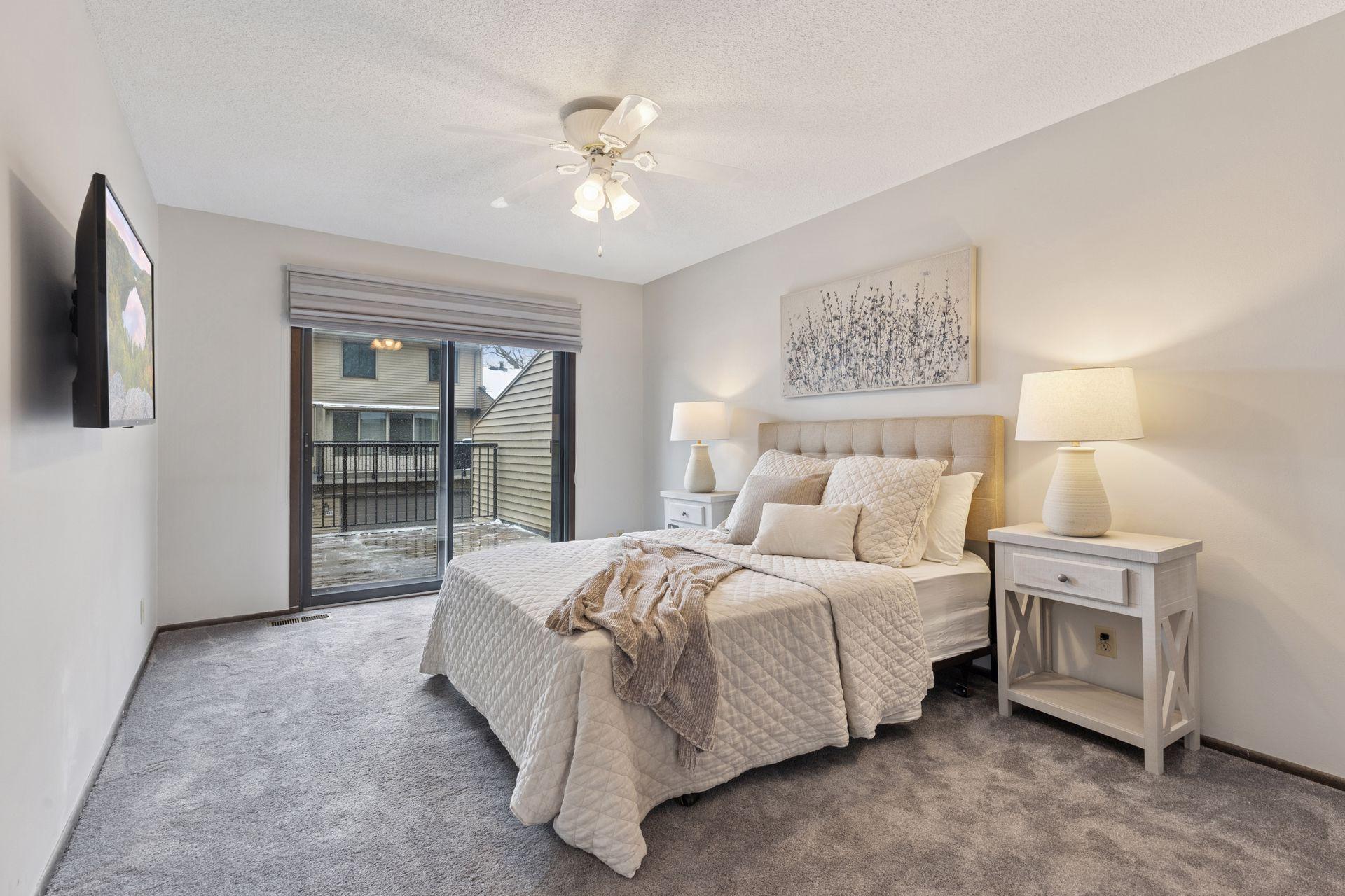 Main floor Owner's bedroom with access to the large Deck...