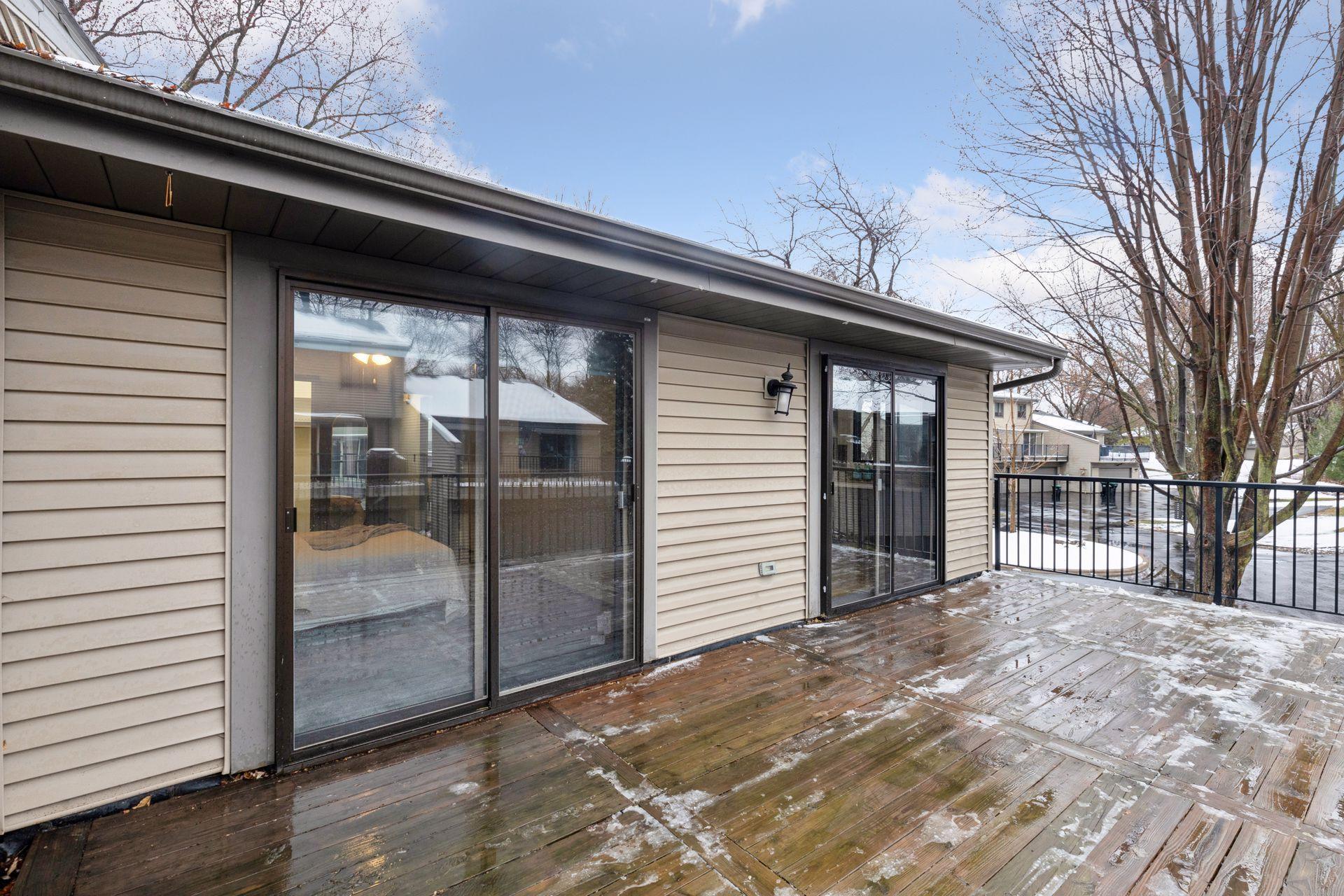 The Deck is accessible to the Kitchen and Owner's bedroom