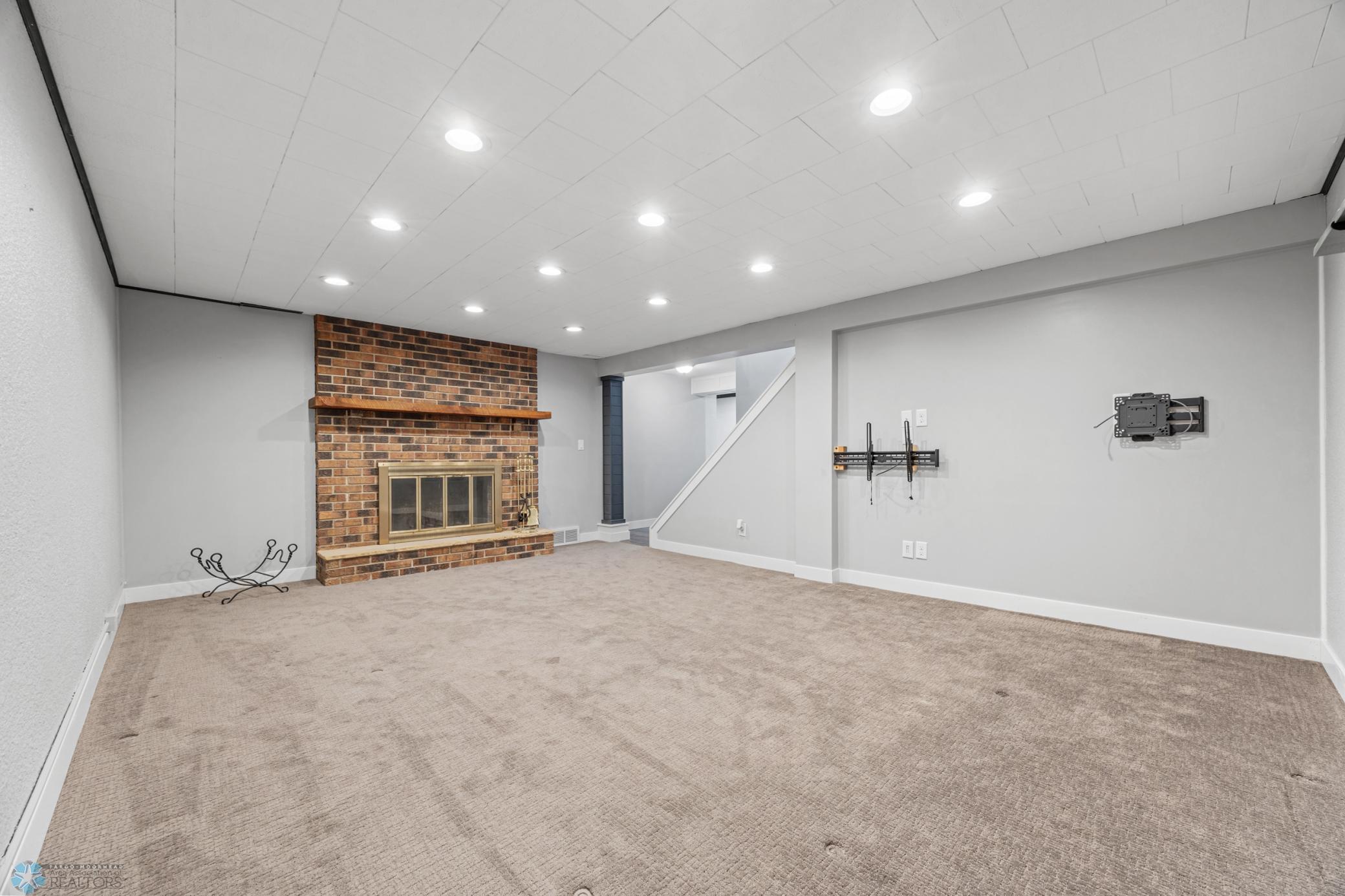 Family room w/ wood burning stove