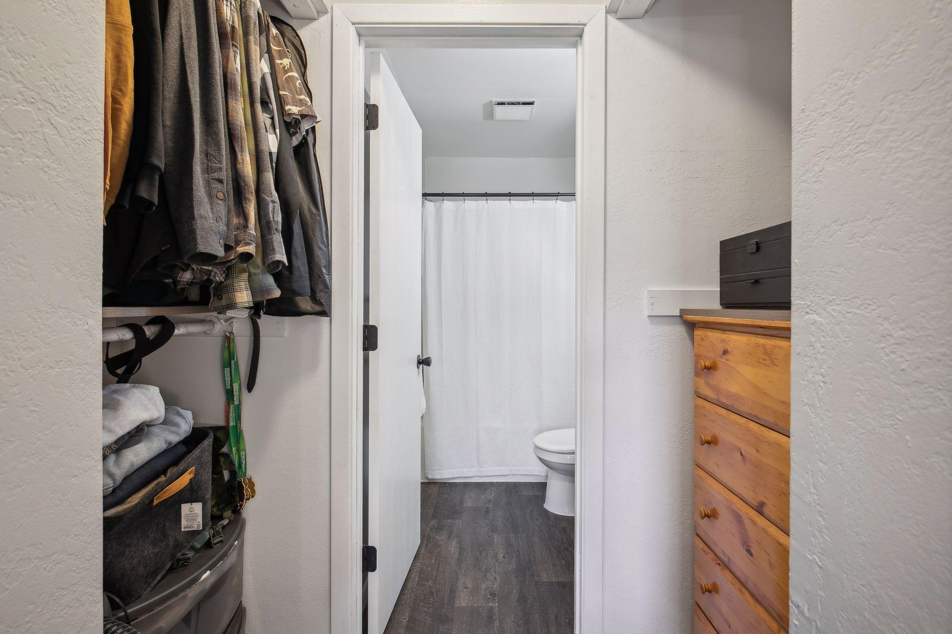 Primary double closet offers many optionss (seller removed shelving and poles for dresser storage