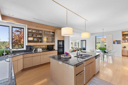 Chef's kitchen with ample storage and countertop spaces