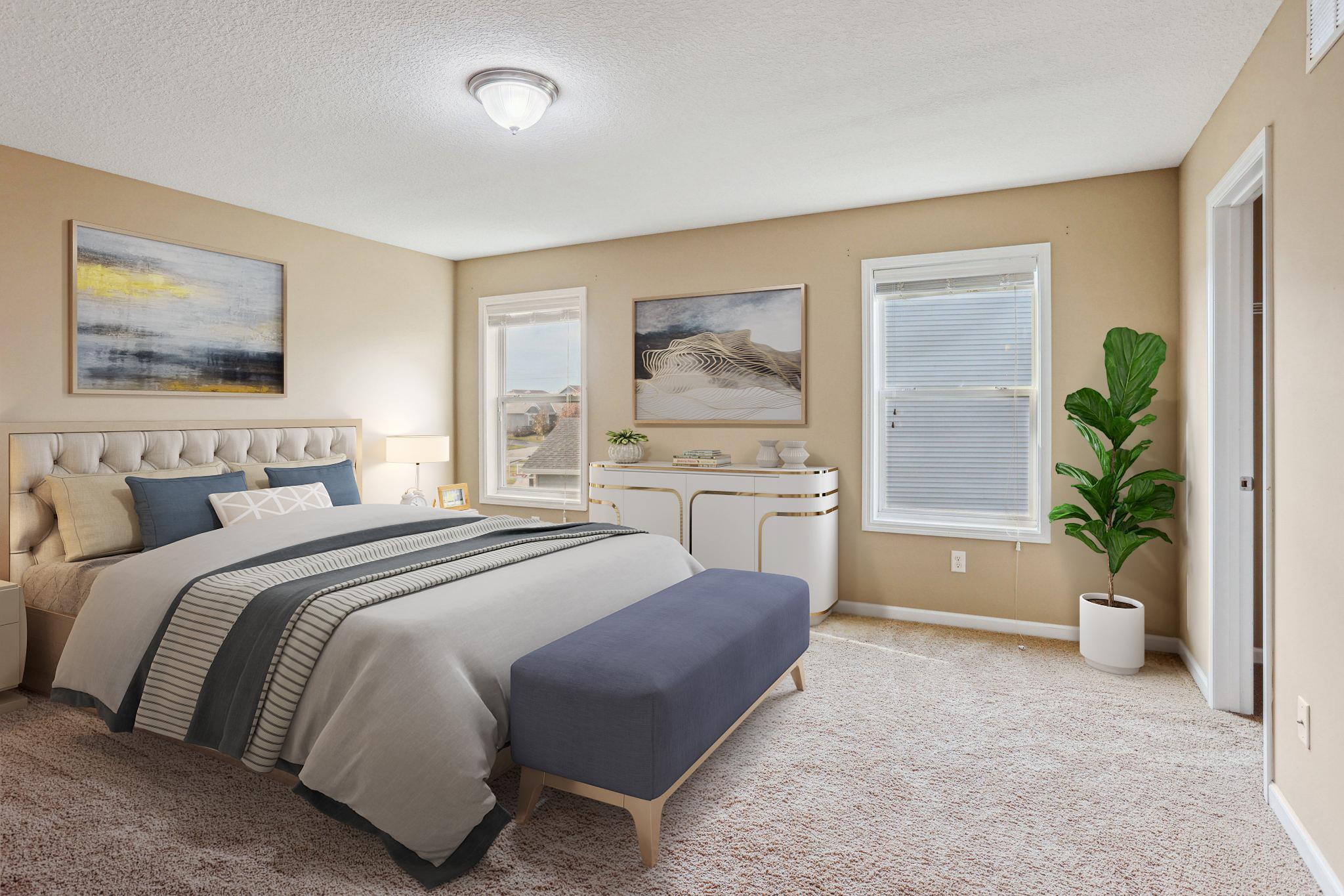 Expansive Primary Suite Bedroom w/Large Walk-In Closet - Virtually Staged