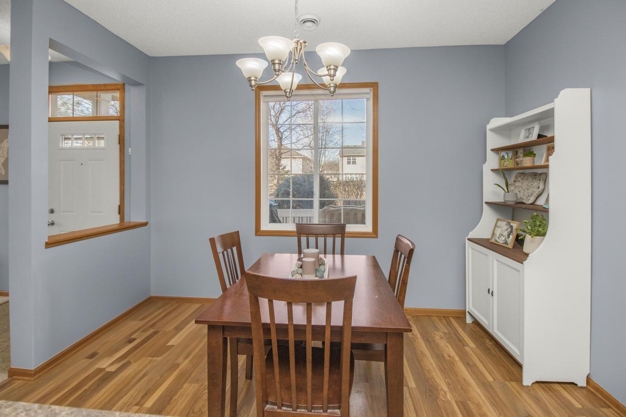Informal dining area offers ample space for a dining table.