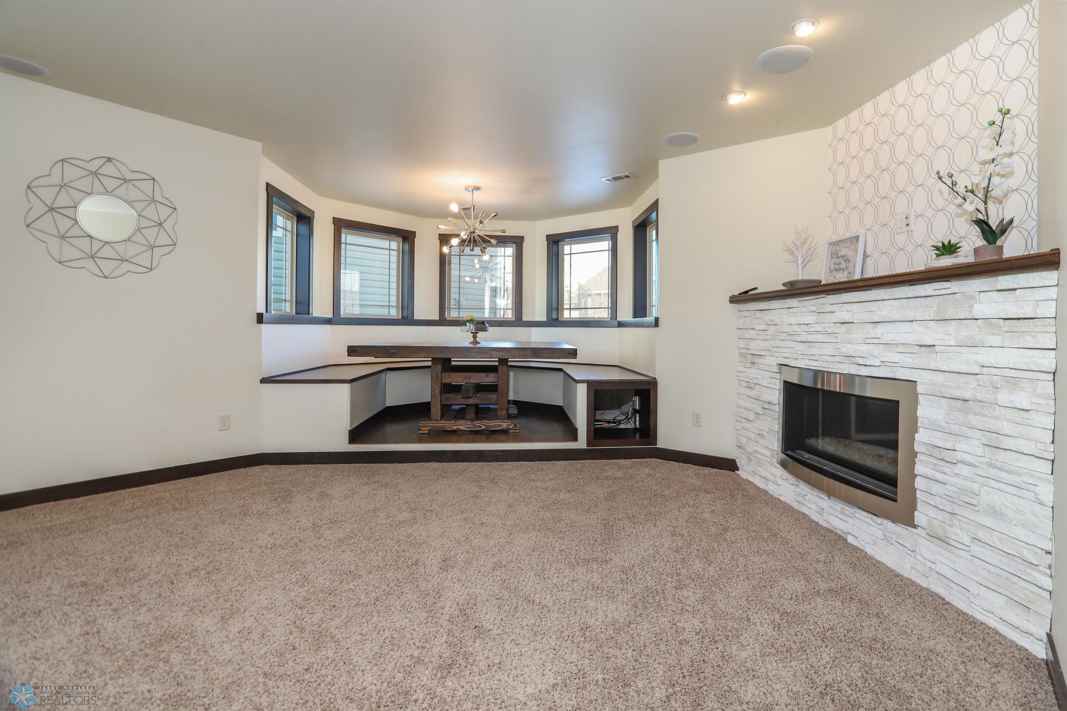 lower level, custom table for nook