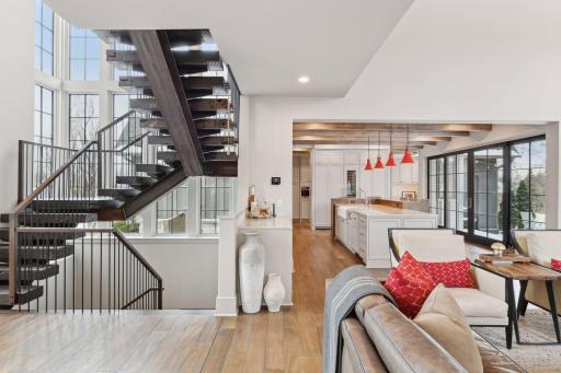 Custom floating iron staircase