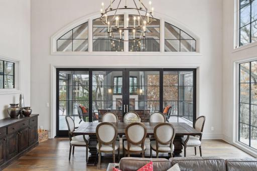Dining area overlooking screened porch