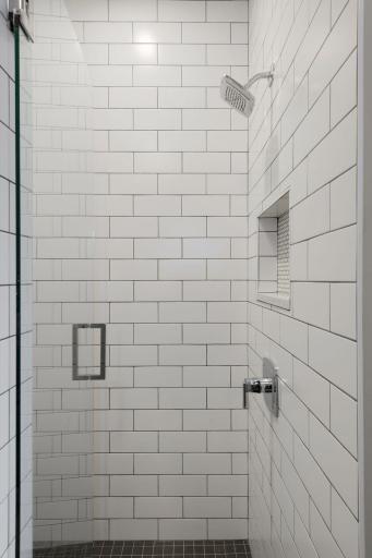 Walk in tile shower