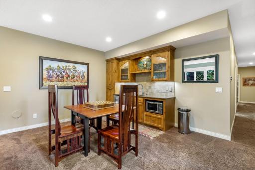 Lower level game room with kitchenette area