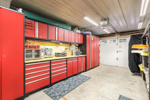 Finished, insulated and heated workshop/tuck under garage with private access to the Mother-in-Law suite.