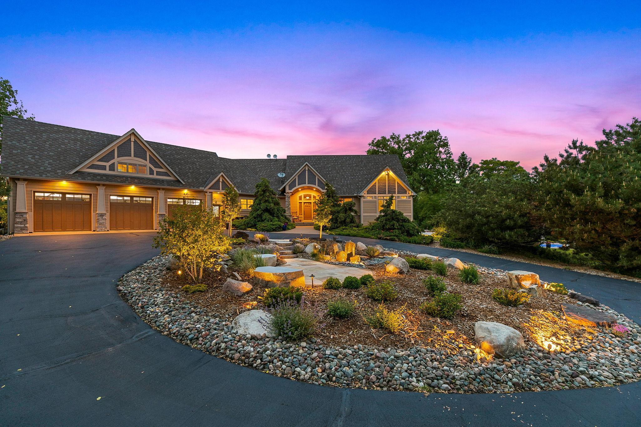 This luxury residence is just stunning at night!