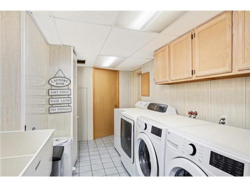 Lower level Two washers and two dryers to handle all of the wash needs. The washers are almost new.