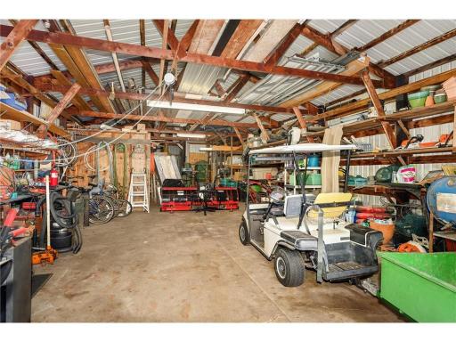 Concrete floors throughout the large storage building