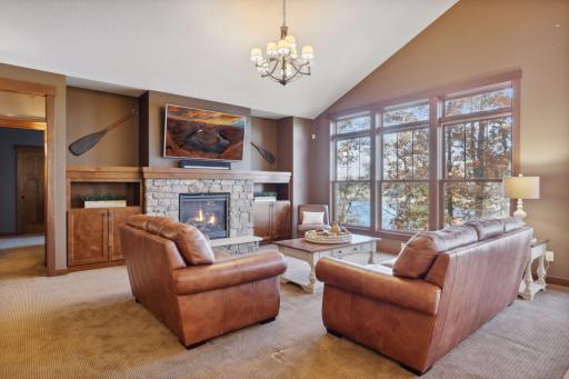 Experience the perfect blend of rustic charm and modern comfort in this stunning living room.