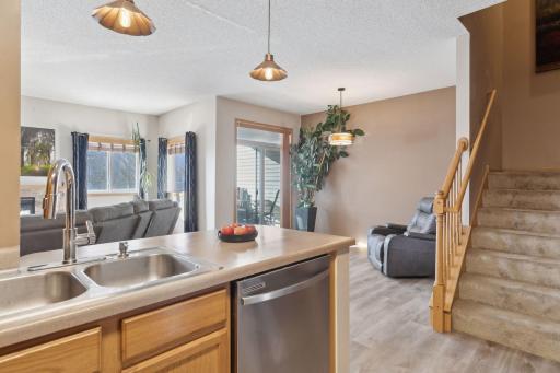 dining room space with access to covered porch