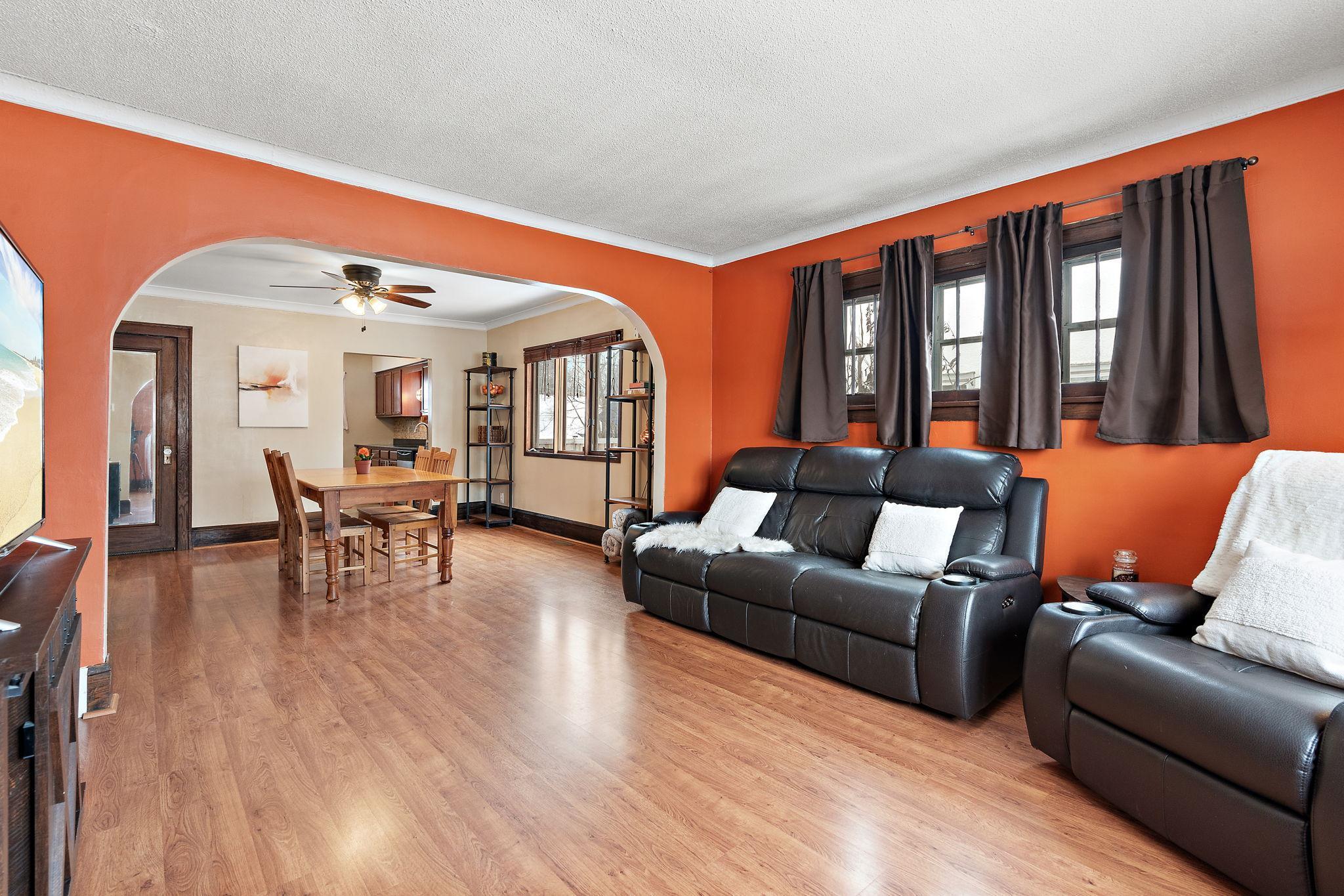 A large living room provides room to gather.