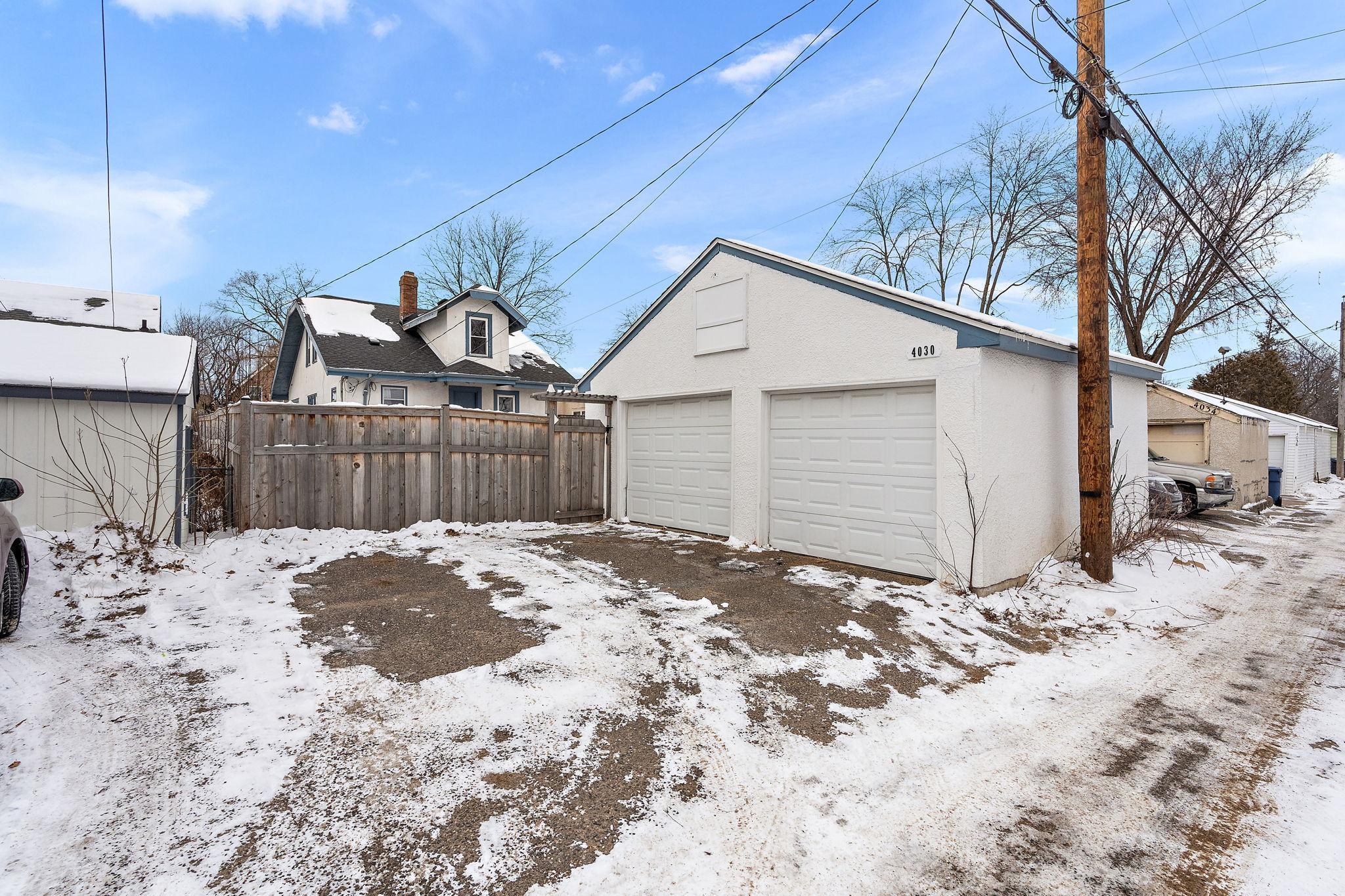 A 2-stall detached garage offers room for vehicles and storage.