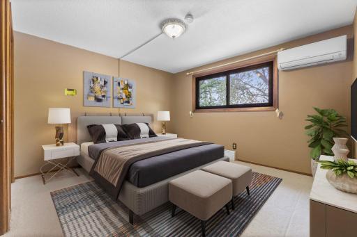Primary Bedroom with lake views! (virtually staged)