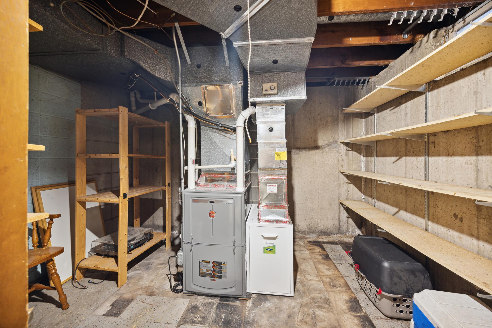 New high efficiency furnace. The furnace filters are 5" and last for a year. Just replaced.