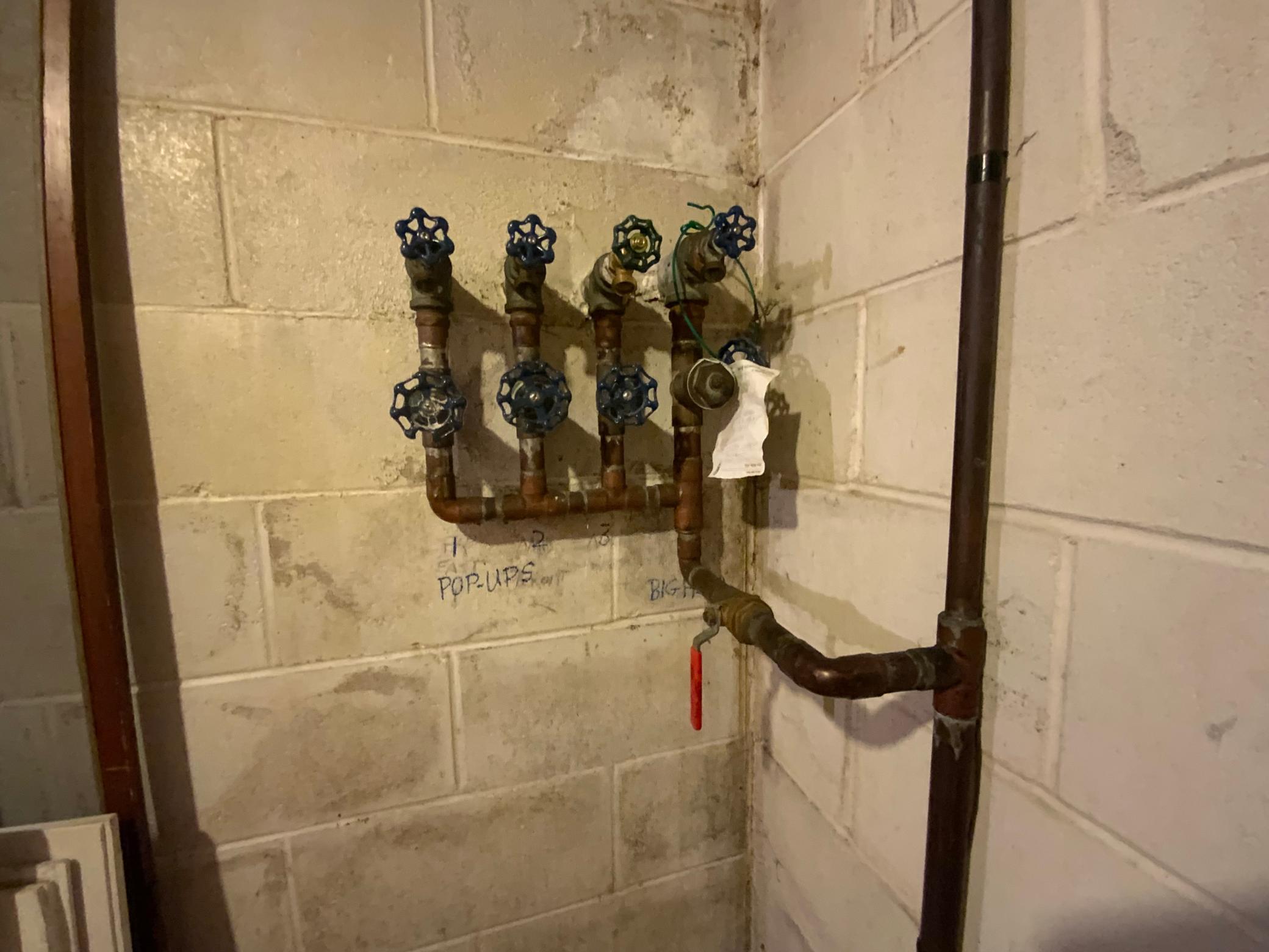 In ground sprinkler system has not been turned on yet this season.