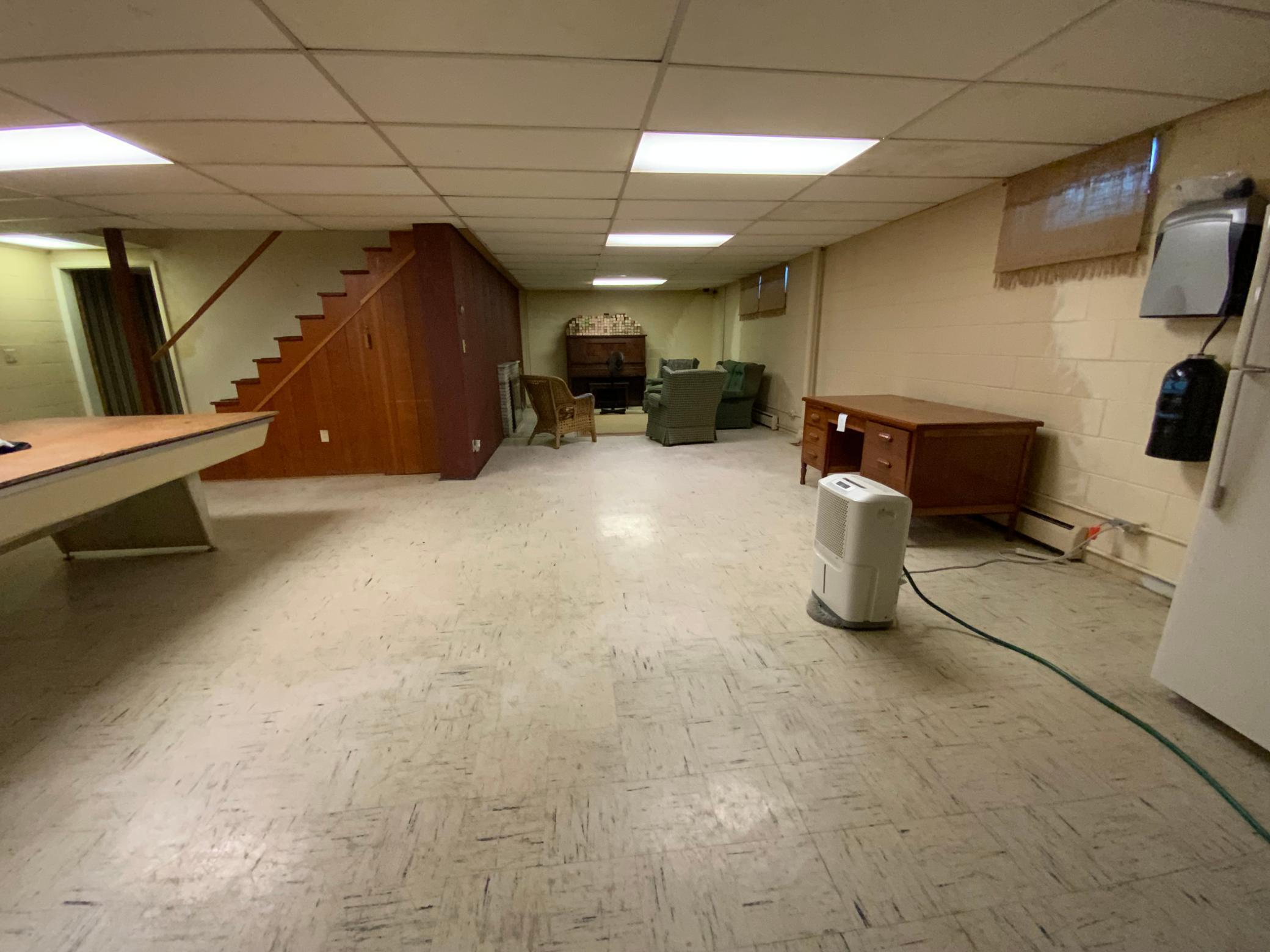 Lower level rec room and family room.