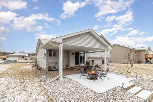 The covered patio makes it usable on the not so perfect days and provides wonderful shade!