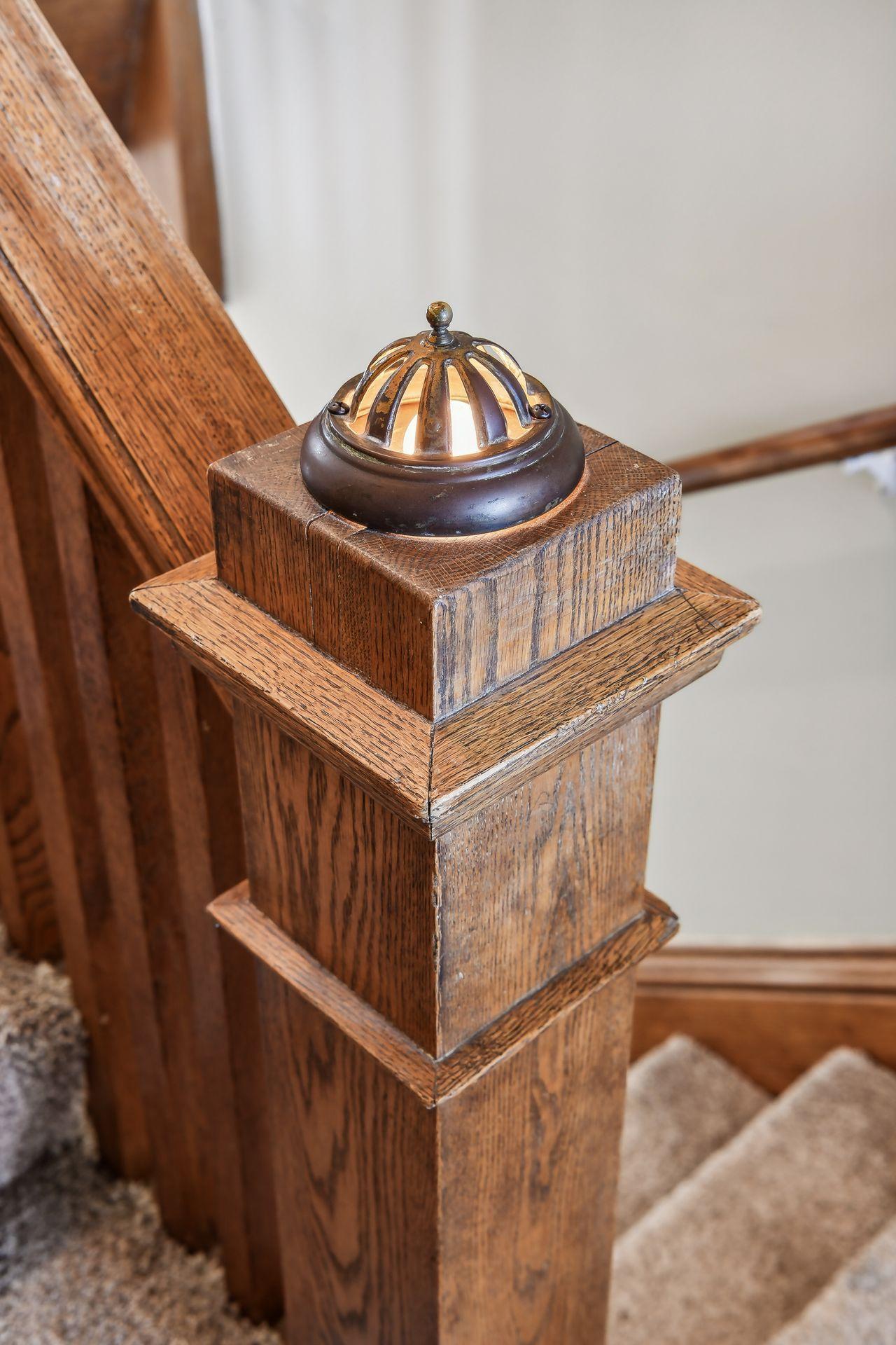 Heading upstairs you'll find a unique, original light feature