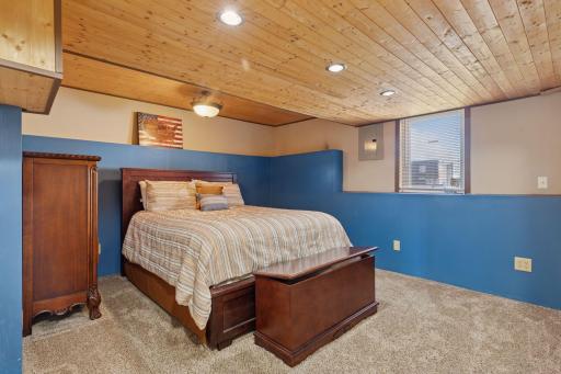 This lower level bedroom is a quiet retreat...