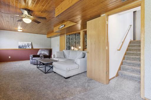 The walkout lower level family room is THE place for a movie or watching the big game!