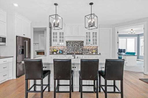 Open floor plan excellent for entertaining with an oversized island.