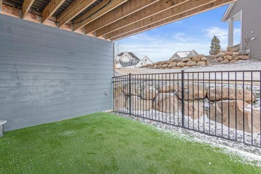 Turfed area near hot tub, a doggie's paradise!