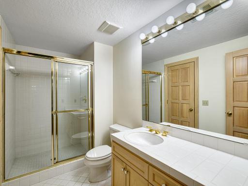 3/4 bath with tiled shower in the lower level.